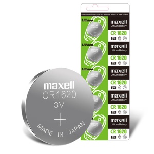 Maxell CR1620 Button Cell Battery （5-Pack）- High-quality car remote control battery